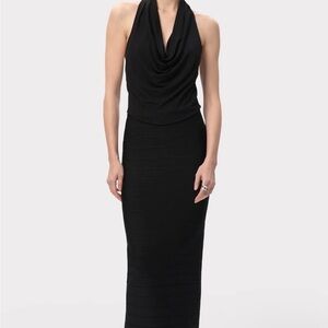 Elegant Black Halter Dress